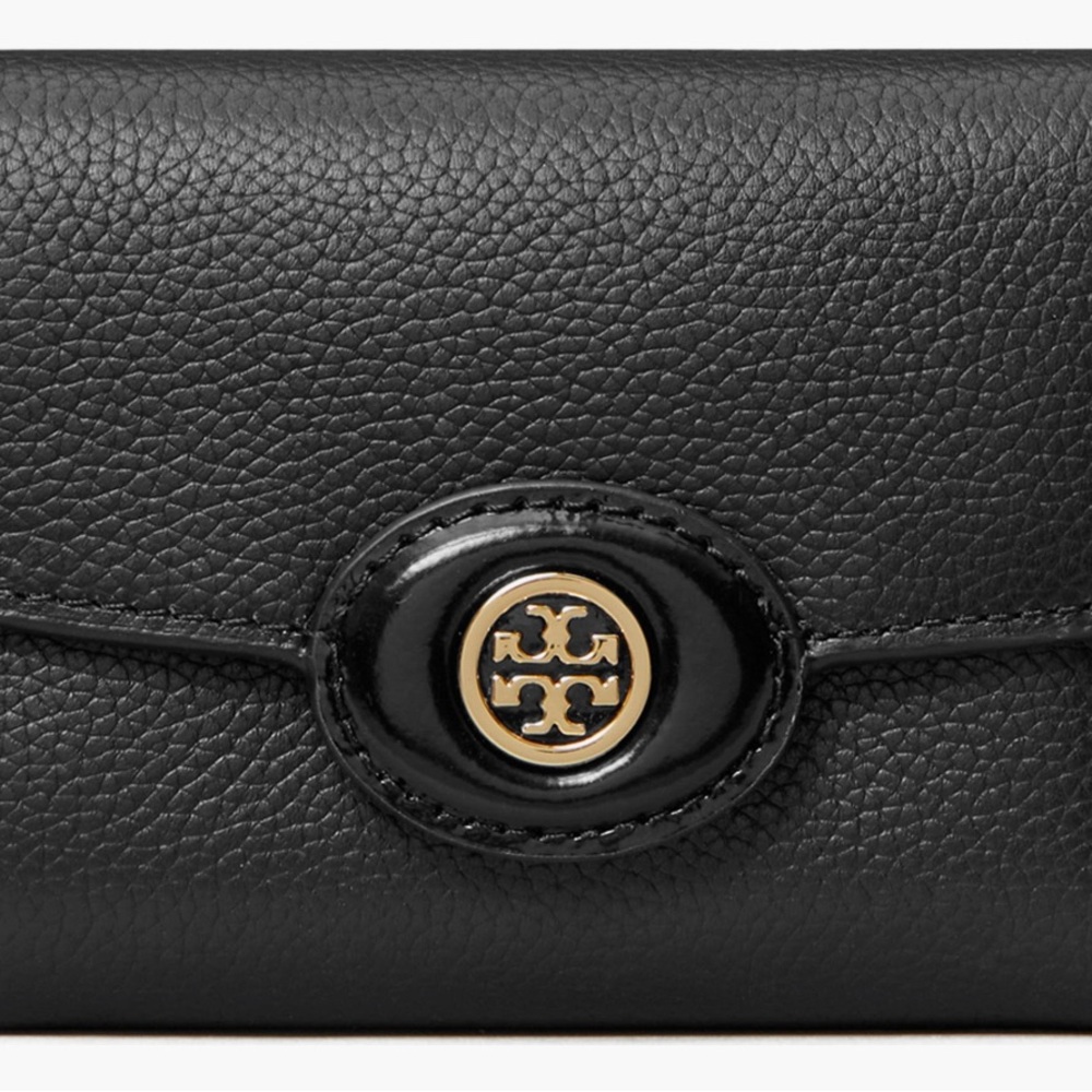 Tory Burch Black Textured Leather Clutch. Like new.